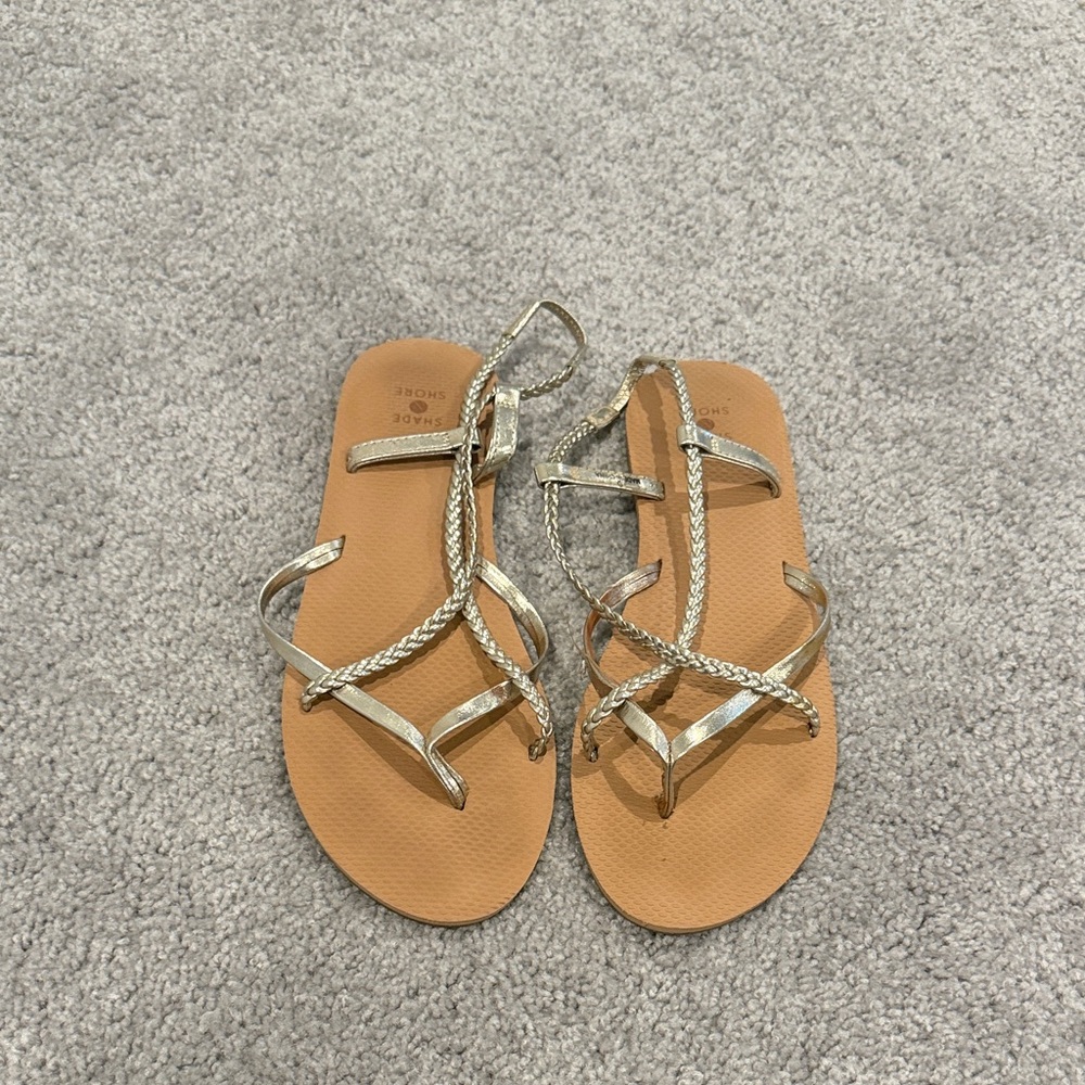 Shade & Shore Gold Braided Sandals